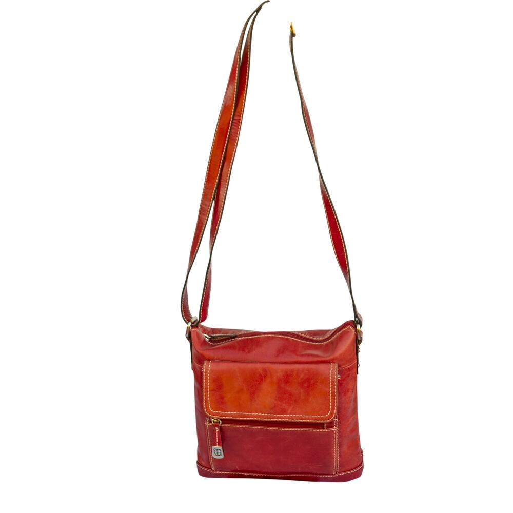 Red Glazed Leather Purse GIANI BERNINI Florentine Crossbody Bag